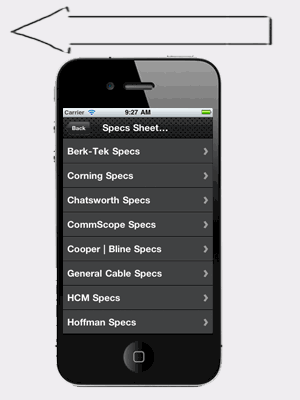 accu-tech iphone app, specification sheets, vendor spec sheets