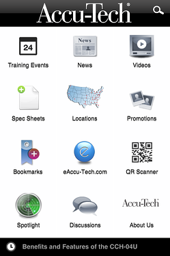 accu-tech app new menu