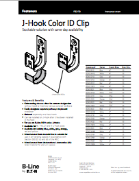 b-line colored j-hook instruction sheet 