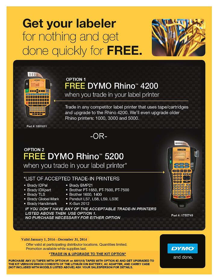 Dymo 2014 TRADE IN PROMO