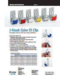 b-line colored j-hook product flyer