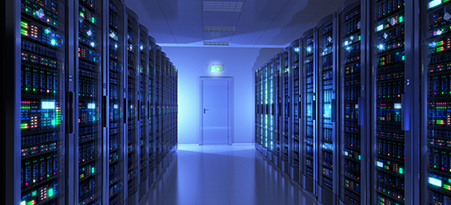 data center aisle blue lit2