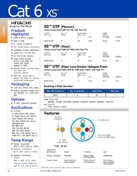 Hitachi Cat 6 XS Spreadsheet SS