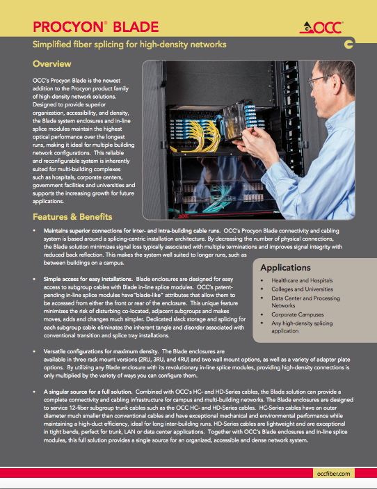 Ocp Module Blade OCC Procyon® Blade™ In-line Splice Modules