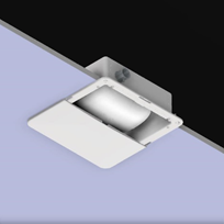 Oberon Model 1018 hard ceiling or wall recessed mount. Low profile, UL Listed, all plastic construction.